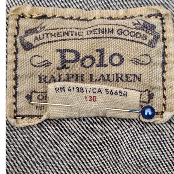 POLO RALPH LAUREN GIRLS AUTHENTIC BLUE DENIM GOODS TRUCKER JACKET – SIZE 7 – - Picture 6 of 11
